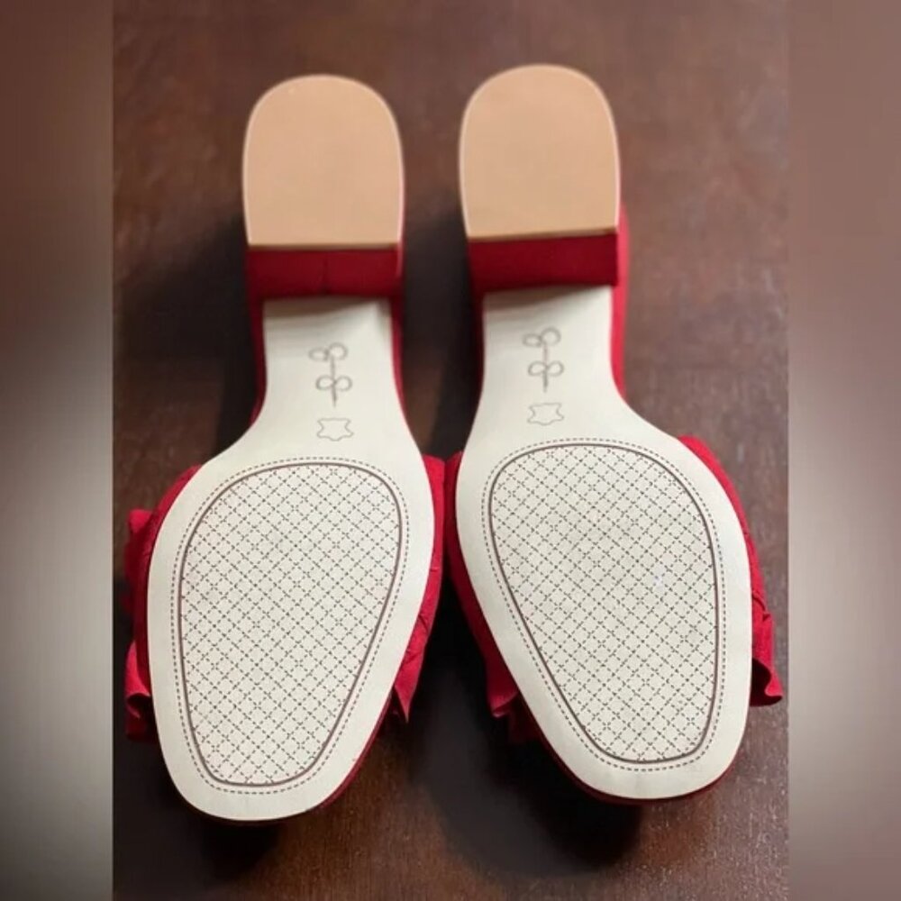 Jessica Simpson Red Mini Block Heel Slides - Size… - image 3
